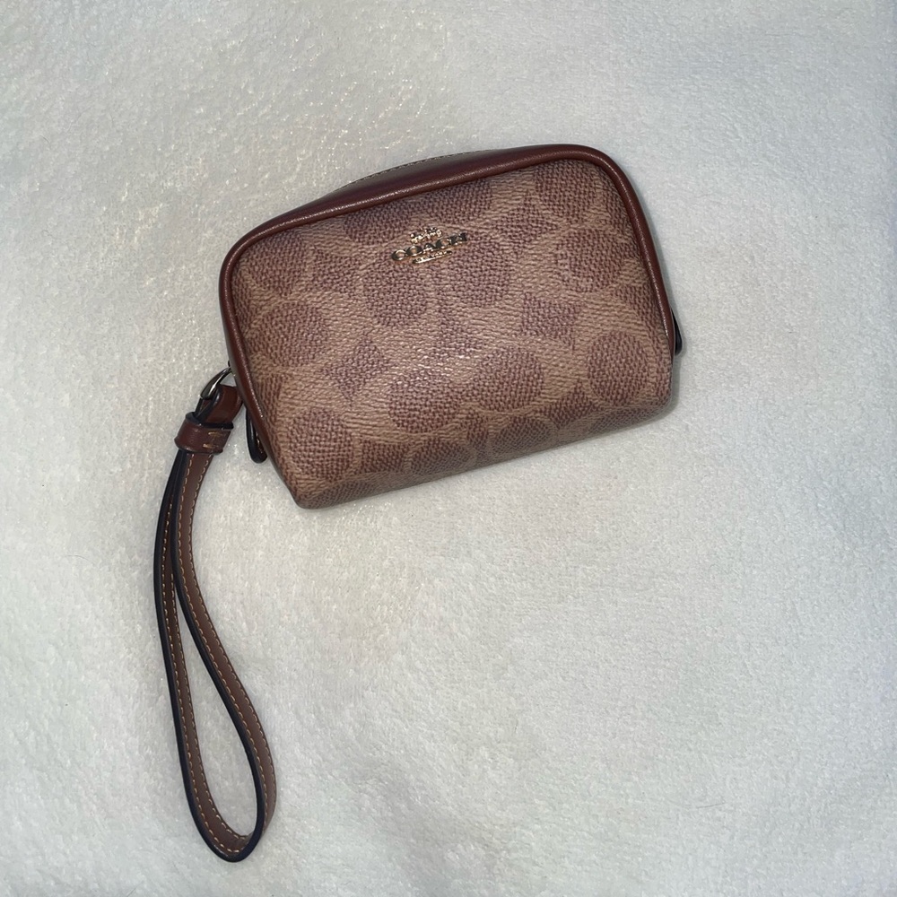 Coach Signature Tan Wristlet